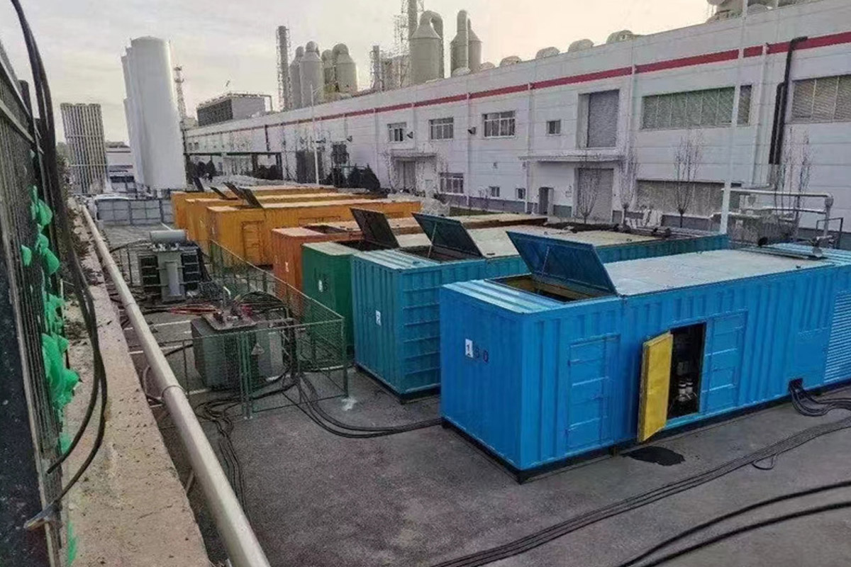 鹤城发电机租赁施工现场